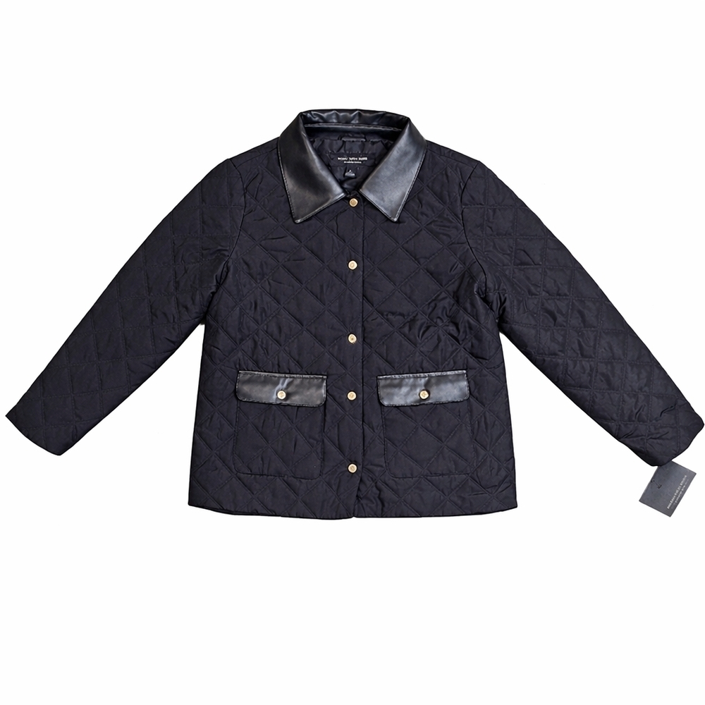 Nwt Black Quilted Jacket with Leather Accents – Marc New York Size Small